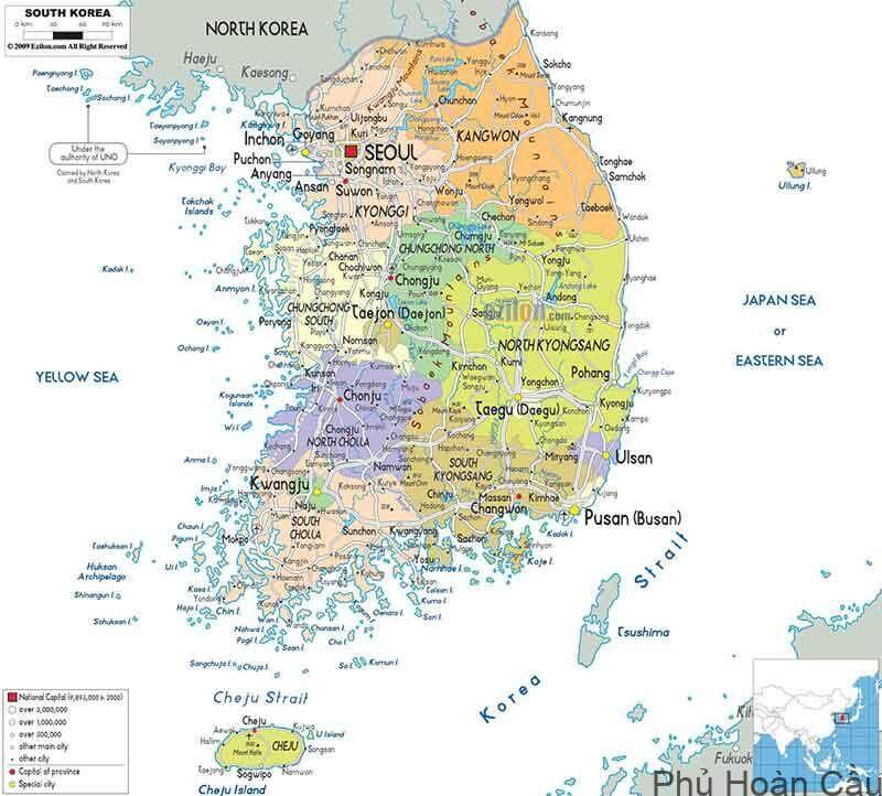 Bản đồ hành chính Hàn Quốc